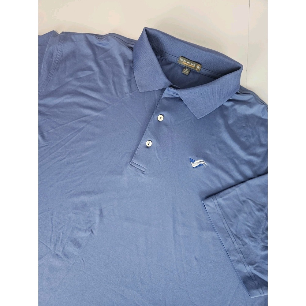 Peter Millar Men's Summer Comfort Short Sleeve Golf Polo Shirt Blue XL